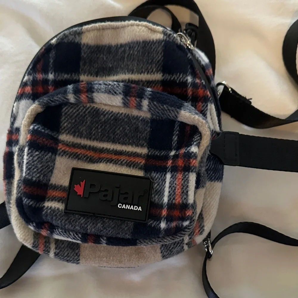 Pajar Blue and Red Plaid Backpack - Picture 4 of 5